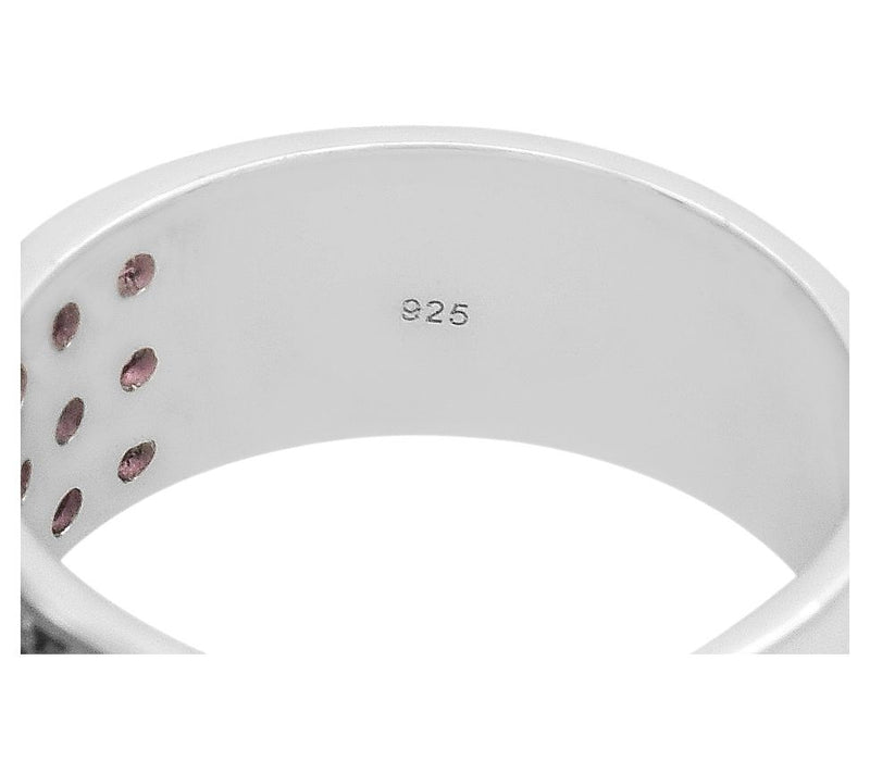 Affinity Gems Rhodolite Cluster Wide Band Ring,Sterling — View 6