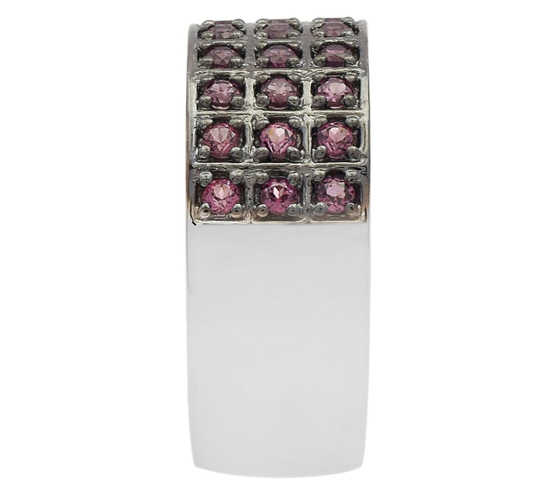 Affinity Gems Rhodolite Cluster Wide Band Ring,Sterling — View 4