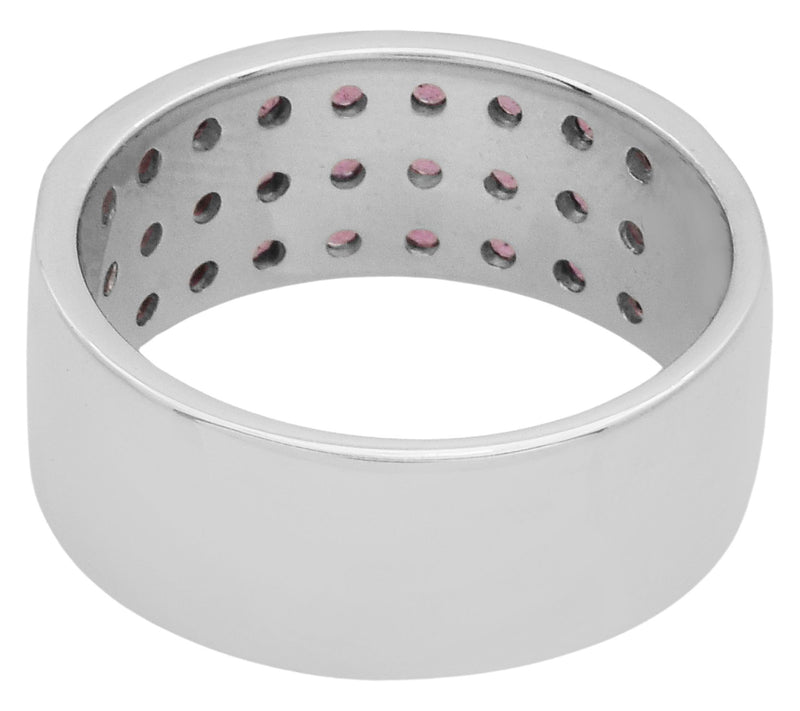 Affinity Gems Rhodolite Cluster Wide Band Ring,Sterling — View 3