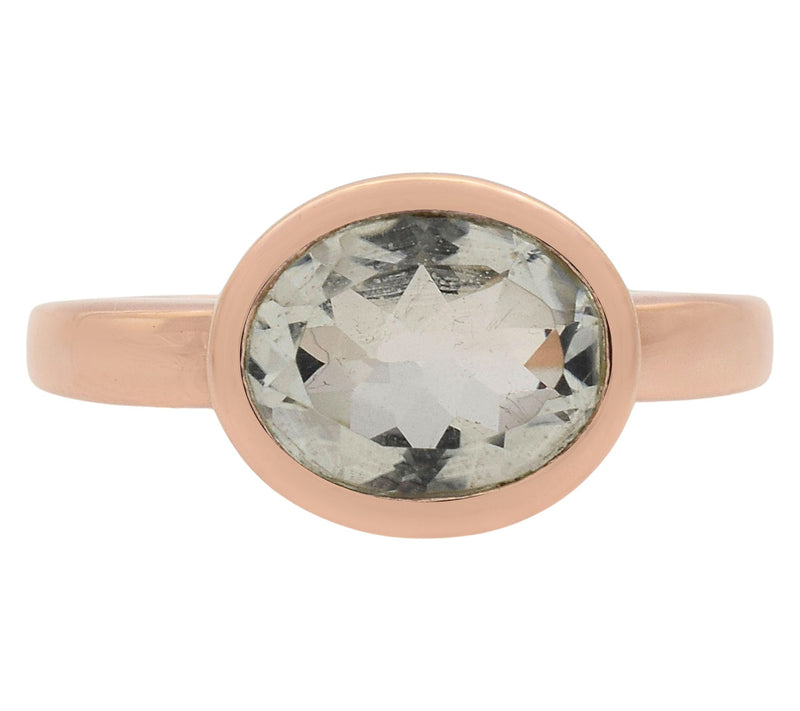 Affinity Gems Prasiolite Solitaire Ring, 14K Rose Gold Plated — View 2