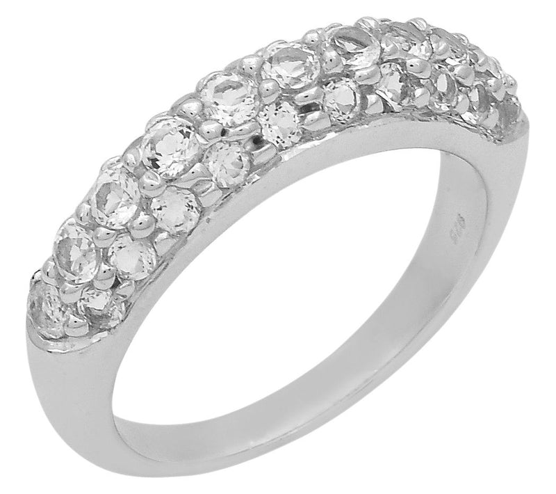 Affinity Gems White Topaz Cluster Band Ring, Sterling Silver — Main view