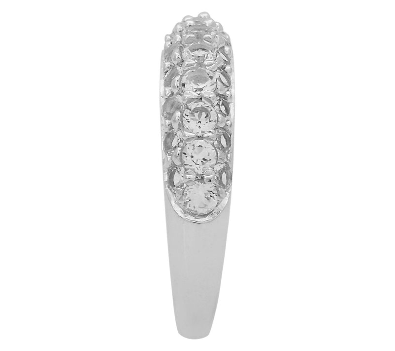 Affinity Gems White Topaz Cluster Band Ring, Sterling Silver — View 4