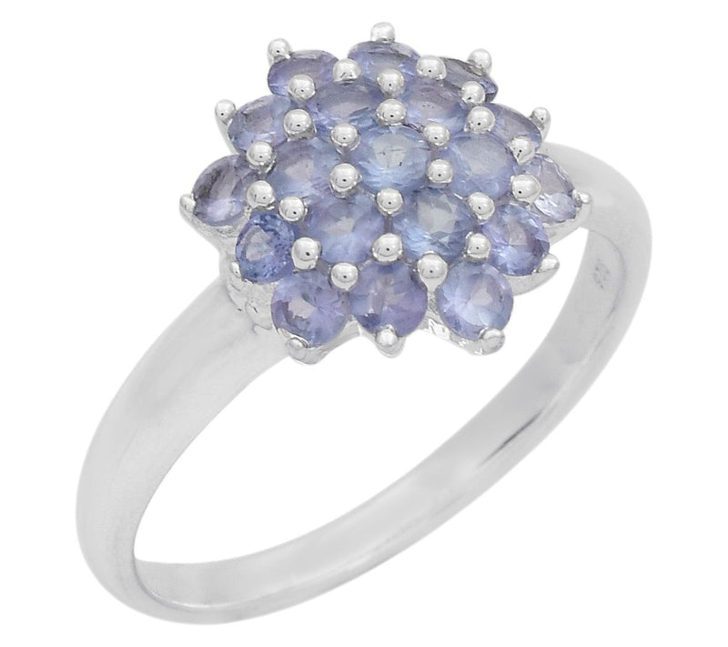 Affinity Gems Tanzanite Floral Cluster Ring, Strling Silver — Main view