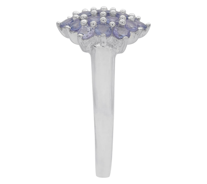 Affinity Gems Tanzanite Floral Cluster Ring, Strling Silver — View 4