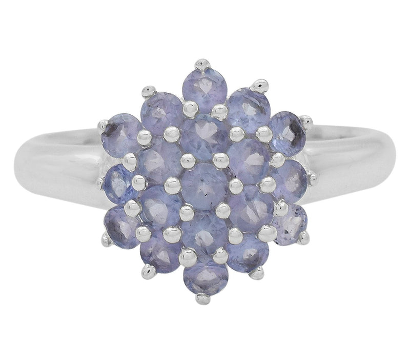 Affinity Gems Tanzanite Floral Cluster Ring, Strling Silver — View 2