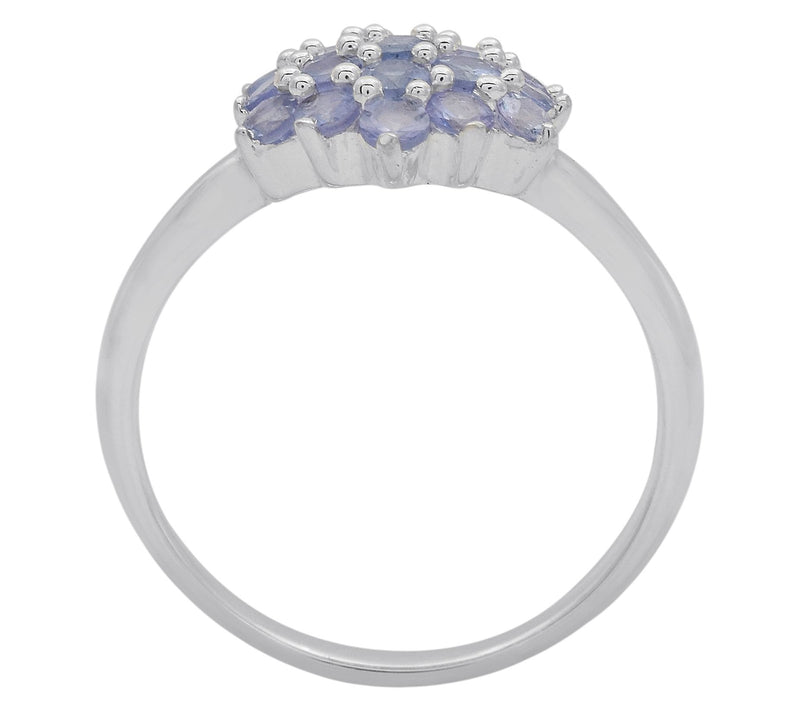 Affinity Gems Tanzanite Floral Cluster Ring, Strling Silver — View 5