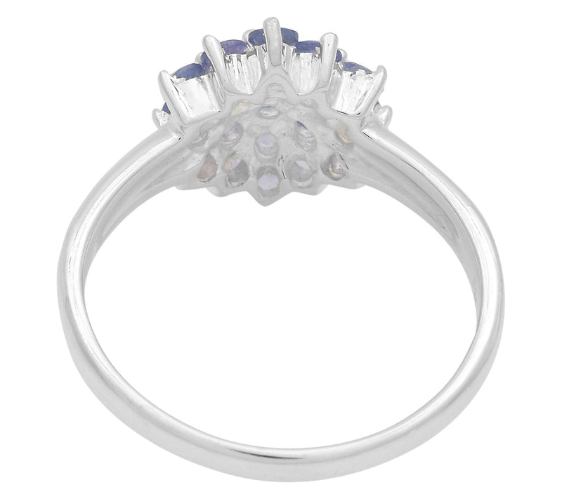 Affinity Gems Tanzanite Floral Cluster Ring, Strling Silver — View 3