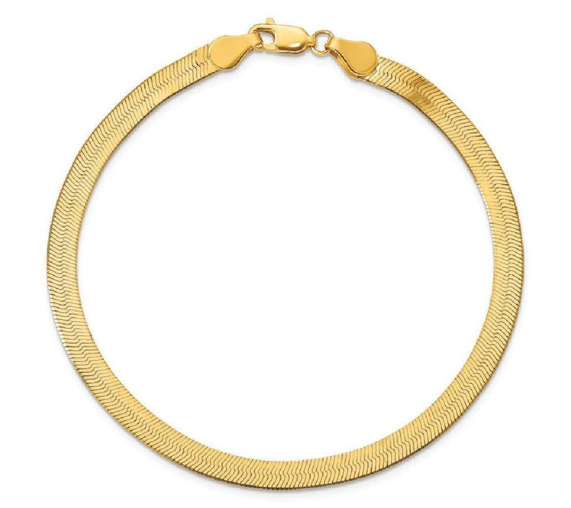 Classic Herringbone 8" Bracelet, 14K Gold — Main view