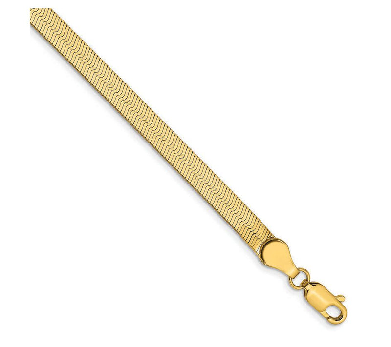 Classic Herringbone 8" Bracelet, 14K Gold — View 2