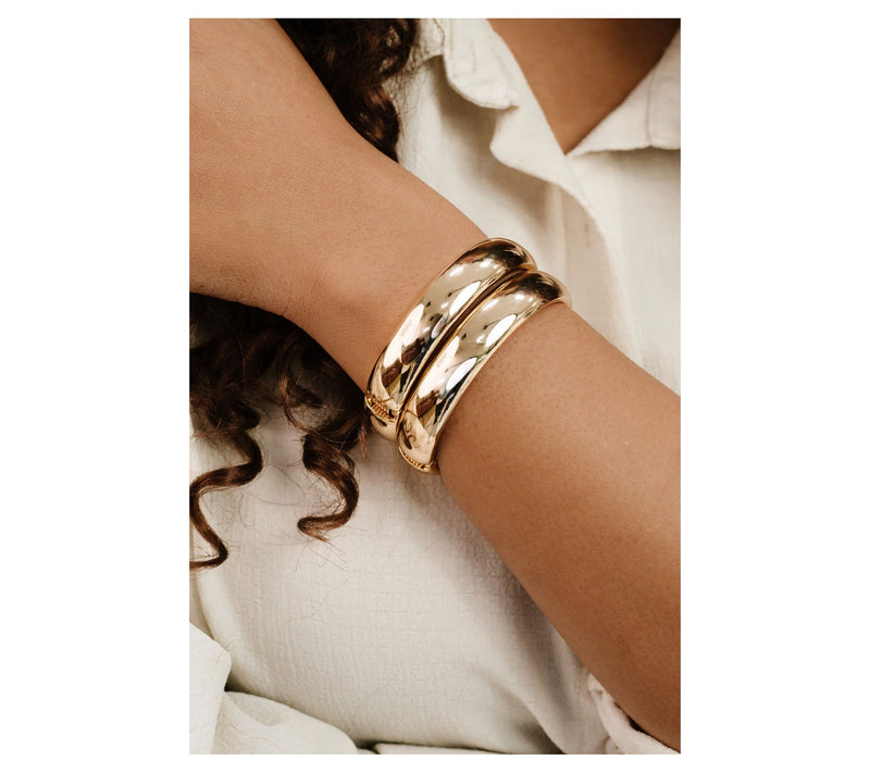 Ettika Bold Polished Hinged Bangle — View 4