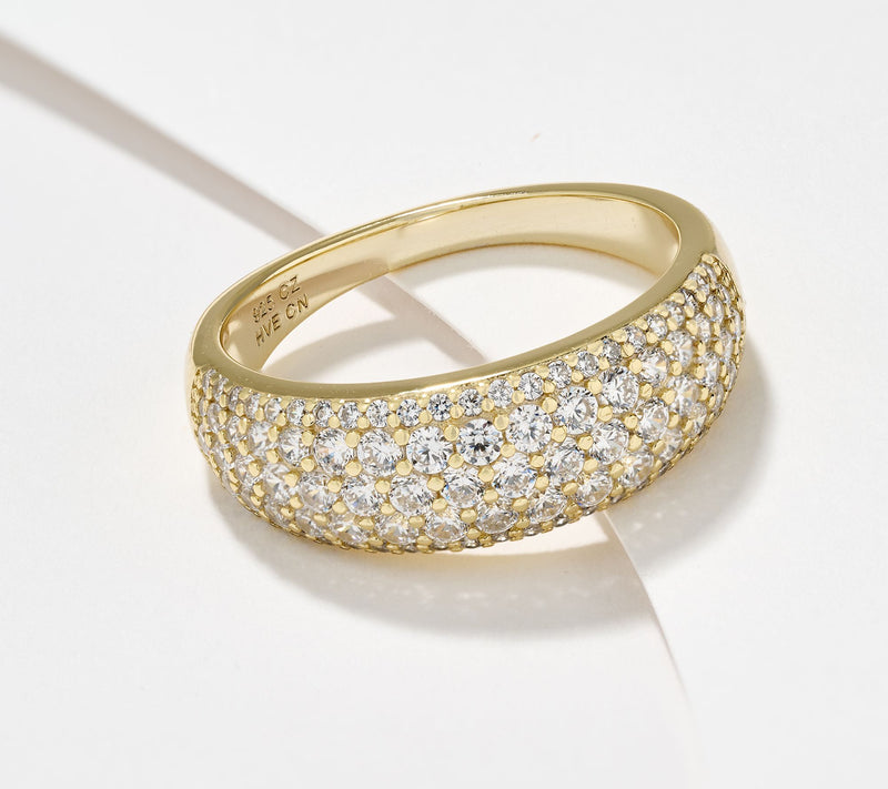 Diamonique Classics Pave Band Ring, Sterling Silver — Main view