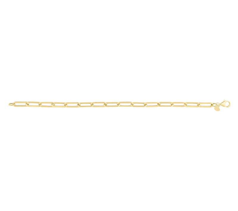 Paperclip Statement 7-1/2" Bracelet, 14K Gold — View 2