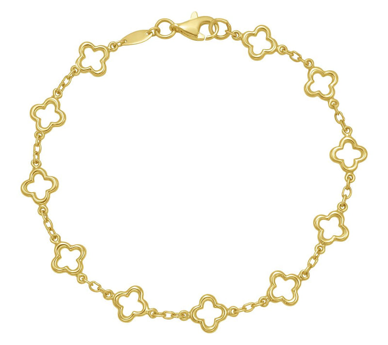 Clover Link 7" Bracelet, 14K Gold — Main view