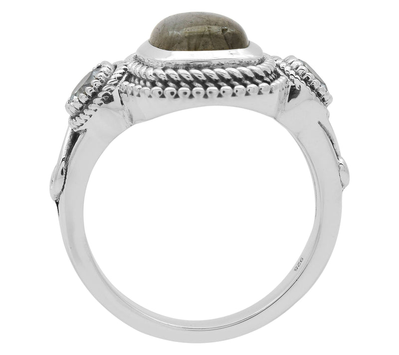 Artisan Crafted Labradorite & Blue Topaz Ring,Sterling — View 5