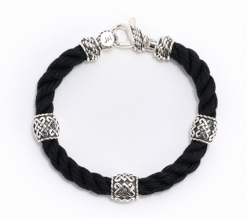 JAI Ireland Sterling Silver Sailors Knot Station Cara Rope Bracelet — View 3