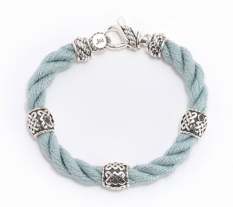 JAI Ireland Sterling Silver Sailors Knot Station Cara Rope Bracelet — View 13