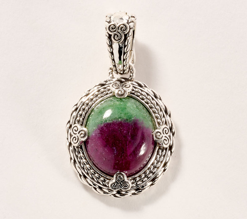 JAI Ireland Sterling Silver Ruby Zoisite Gemstone Enhancer — Main view