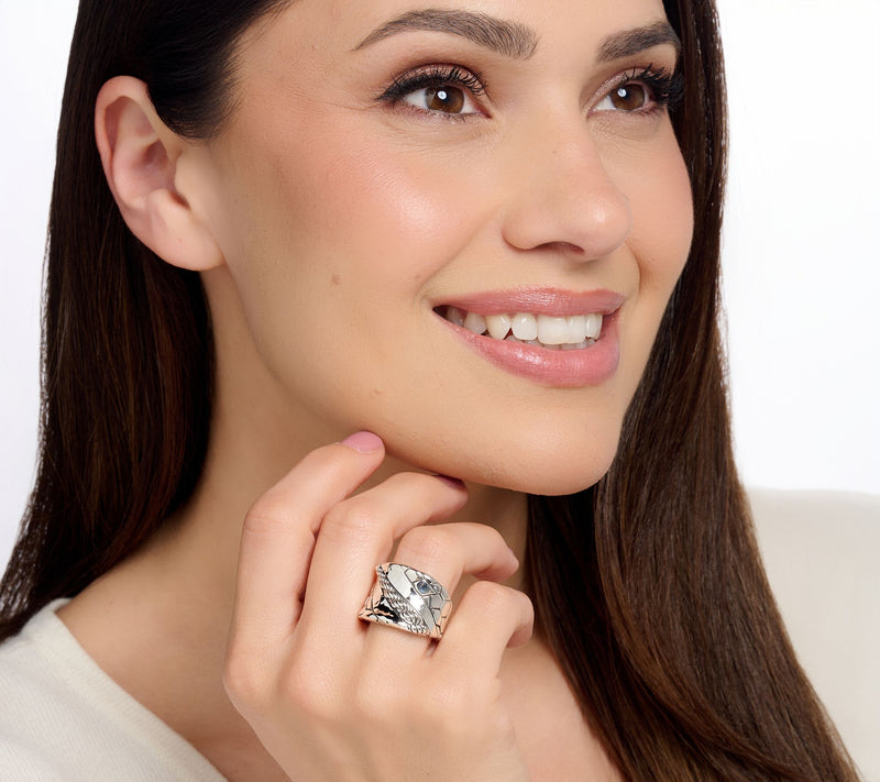 JAI Ireland Sterling Silver Northern Coast Saddle Ring — View 4