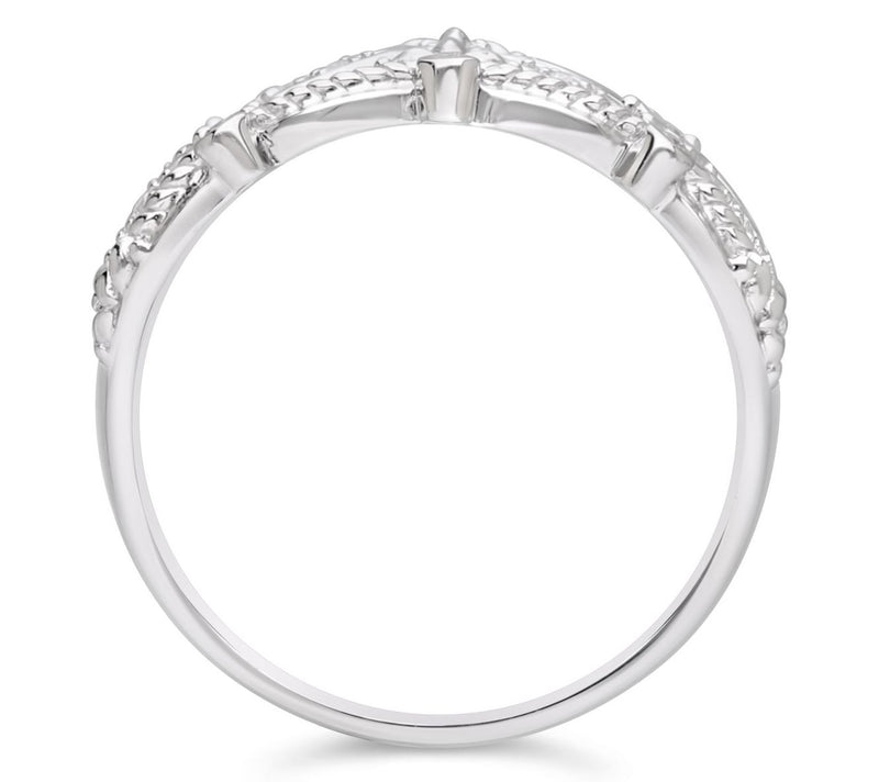 Ariva Sterling Silver Diamonique Gilded Open Band Ring — View 2