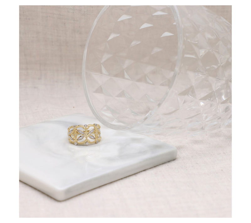 Ariva 18K Gold Clad Diamonique Gilded Open BandRing — View 4