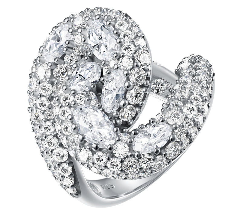 Diamonique X Jennifer Miller Overlapping Pave Ring, Sterling — View 7