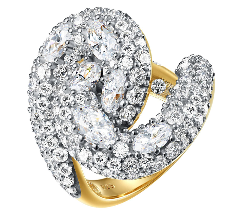 Diamonique X Jennifer Miller Overlapping Pave Ring, Sterling — View 8