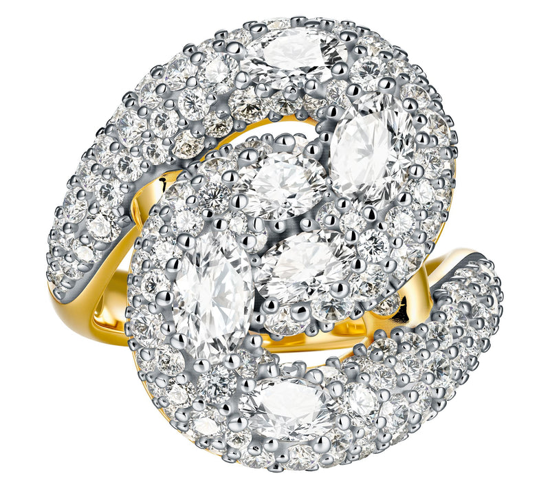Diamonique X Jennifer Miller Overlapping Pave Ring, Sterling — View 2