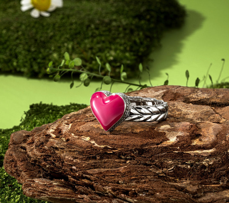 JAI Sterling Silver Storyteller Enamel Symbol Ring — View 4