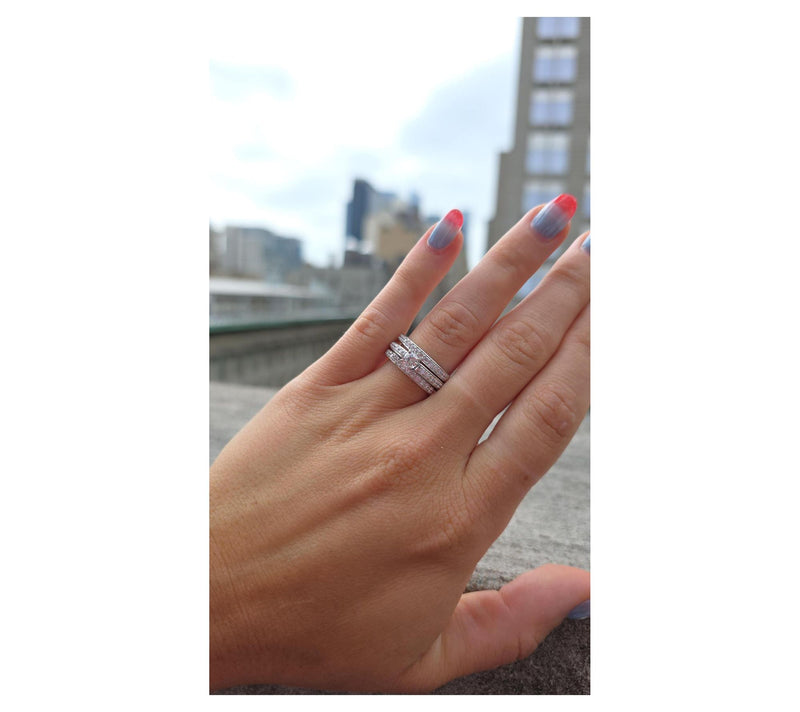 Diamonique 1.05 cttw Set of 3 Rings, Sterling Silver — View 6