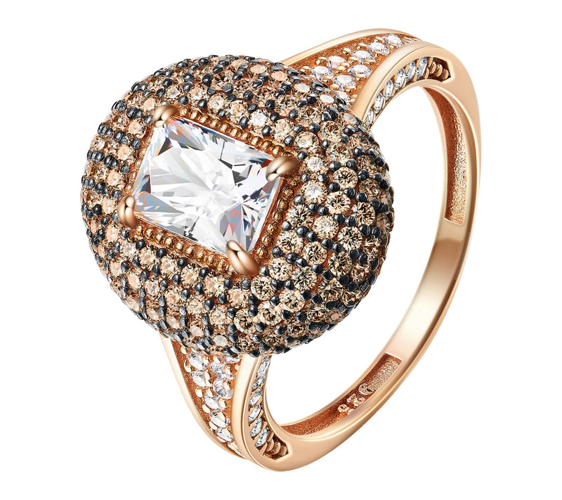 Diamonique 3.40 cttw Pave Ring, 14K Rose Gold Plated — View 2