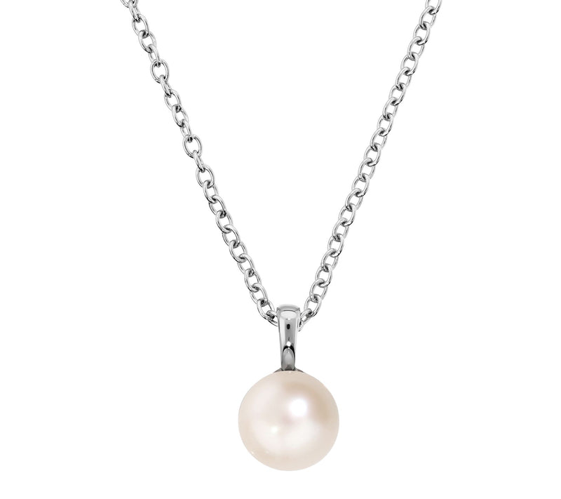 Honora Cultured Pearl Solitaire Pendant w/ Chai n — Main view