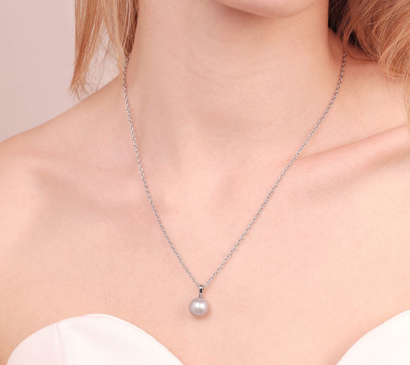 Honora Cultured Pearl Solitaire Pendant w/ Chai n — View 3