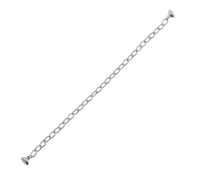 Bronzo Italia Diamond Cut Chain Bracelet w/ Magnet Closure — View 2