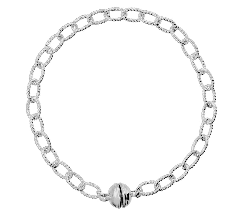 Bronzo Italia Diamond Cut Chain Bracelet w/ Magnet Closure — View 6