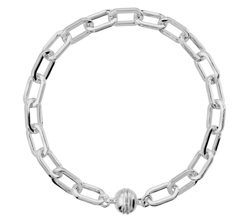 Bronzo Italia Elongated Oval Chain Bracelet w/Magnet Closure — View 6