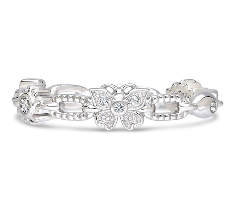 Goddaughters Silver White Topaz Good Vibes Ring — Main view