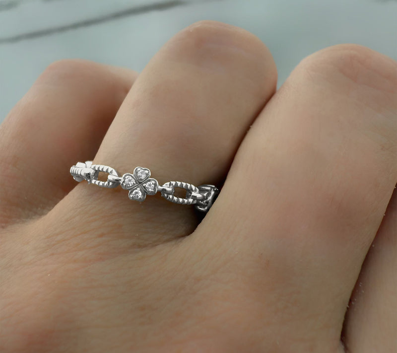 Goddaughters Silver White Topaz Good Vibes Ring — View 5
