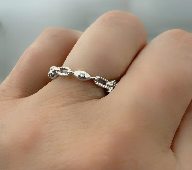 Goddaughters Silver White Topaz Good Vibes Ring — View 6