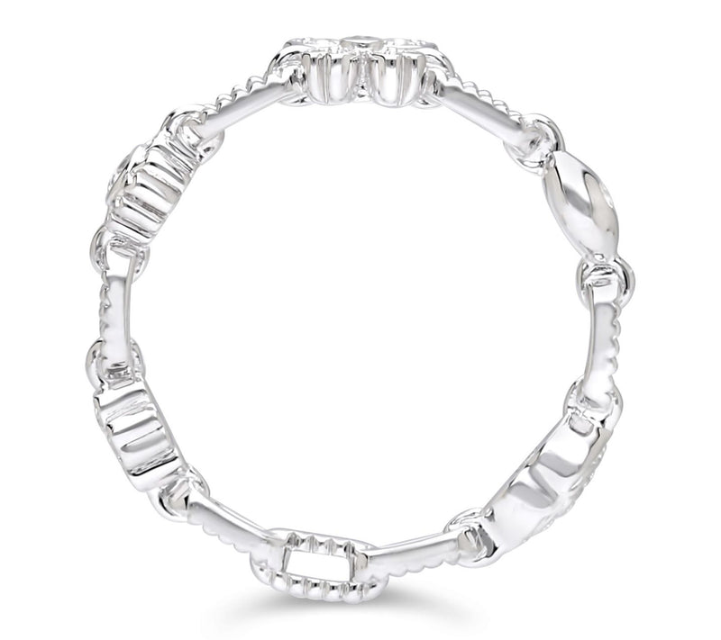 Goddaughters Silver White Topaz Good Vibes Ring — View 2