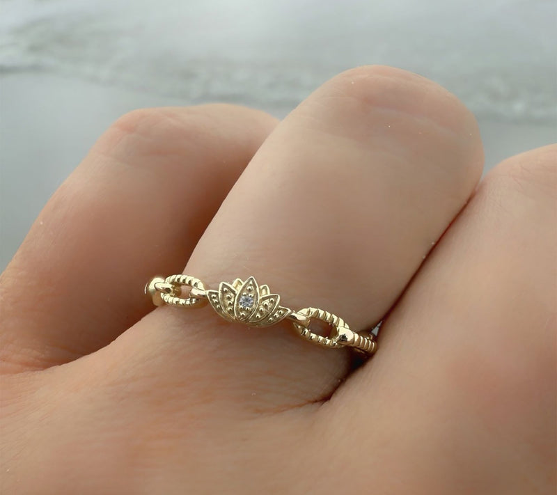 Goddaughters 14K Gold Clad White Topaz Good Vibes Ring — View 7
