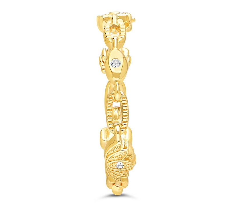 Goddaughters 14K Gold Clad White Topaz Good Vibes Ring — View 3