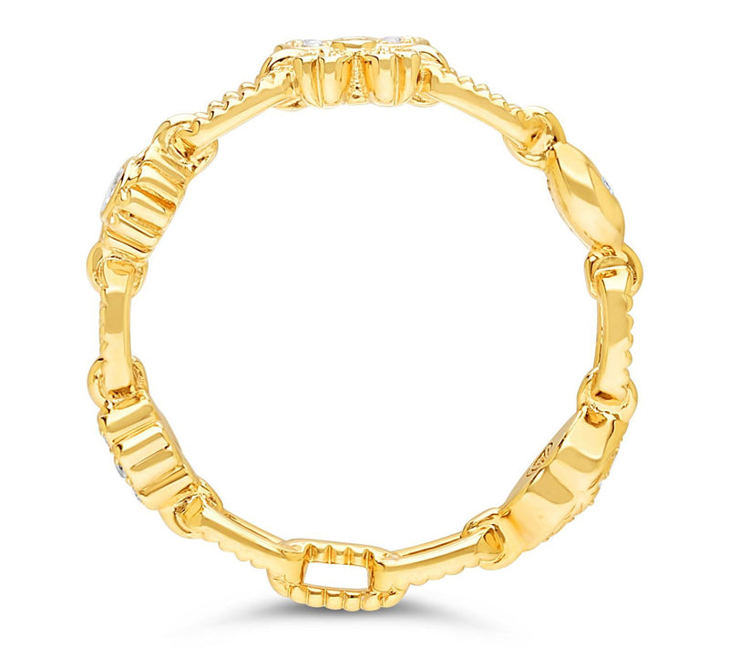 Goddaughters 14K Gold Clad White Topaz Good Vibes Ring — View 2