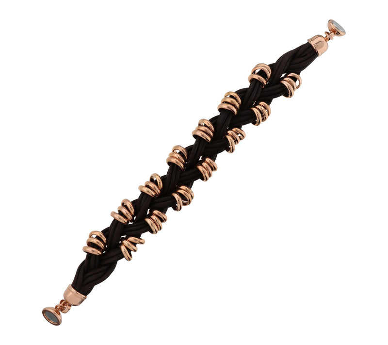 David Markstein Bronze Rondel Station Braided Cord Bracelet — View 2