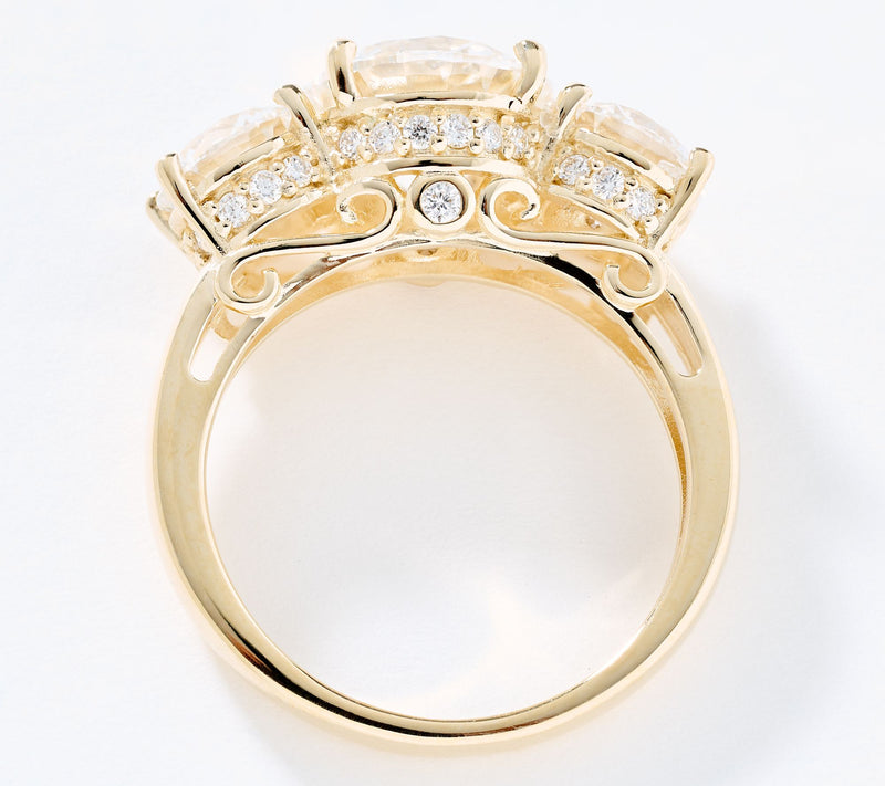 Fire Light Lab Grown Diamond 5 cttw 3-Stone Band Ring, 14K Gold — View 8