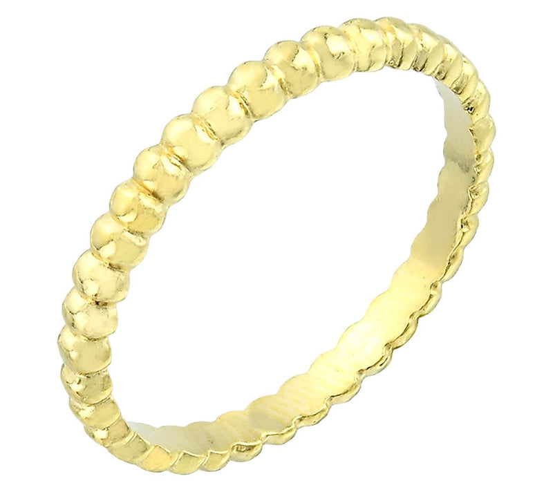 Silver Style High Polished Beaded Band Ring, Sterling — View 6
