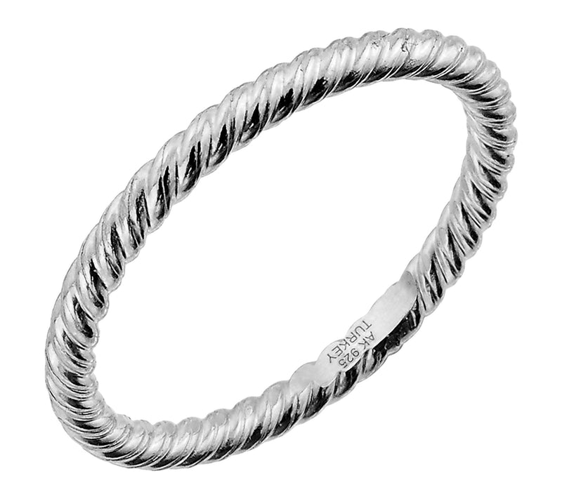 Silver Style High Polished Twisted Band Ring, Sterling — Main view