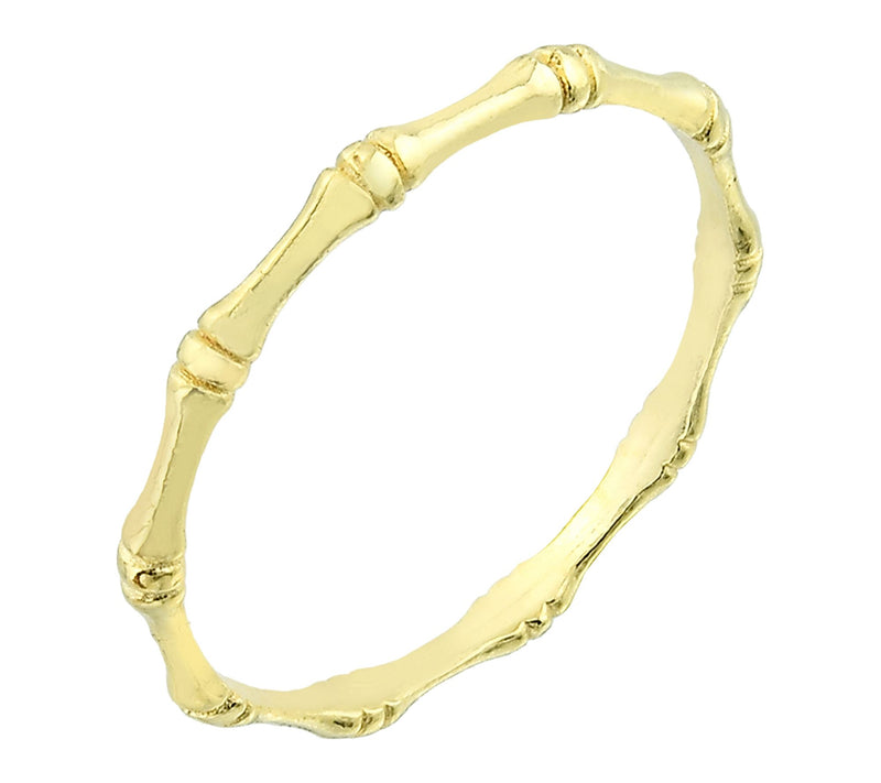 Silver Style Bamboo Design Band Ring, Sterling — View 2
