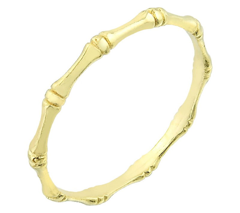 Silver Style Bamboo Design Band Ring, Sterling — View 6
