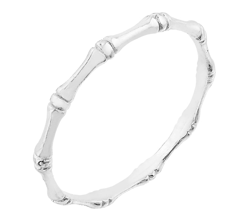Silver Style Bamboo Design Band Ring, Sterling — Main view