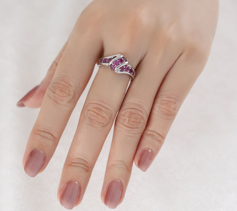 Ariva Sterling Silver Rhodolite Ellie Ring — View 5